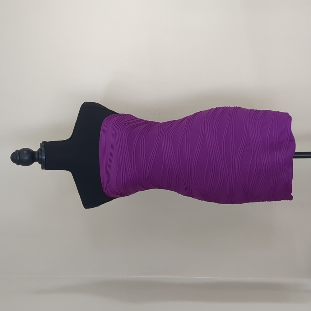 Brilliant purple HOT GAL mini dress.